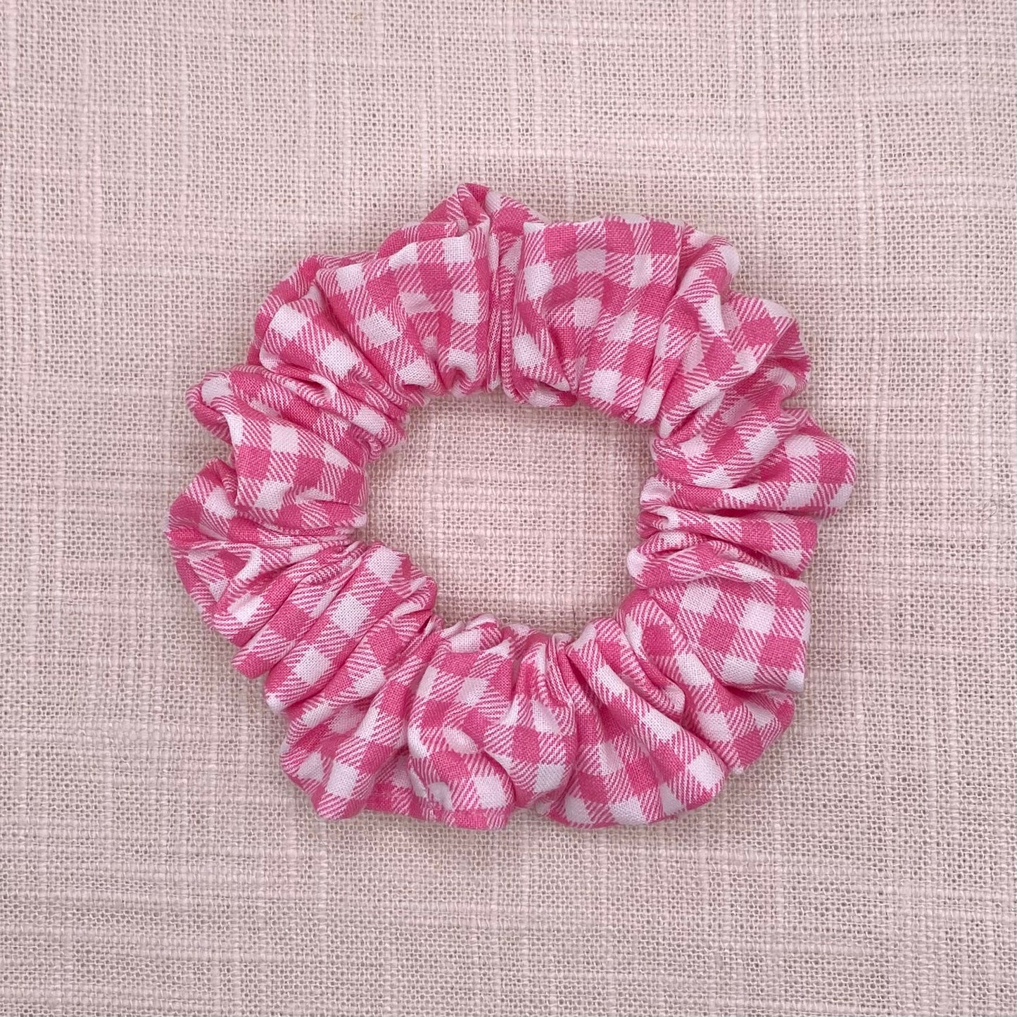 Pink Gingham Scrunchie