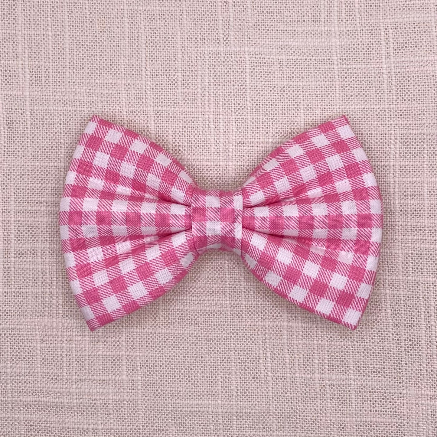 Pink Gingham Bow Tie