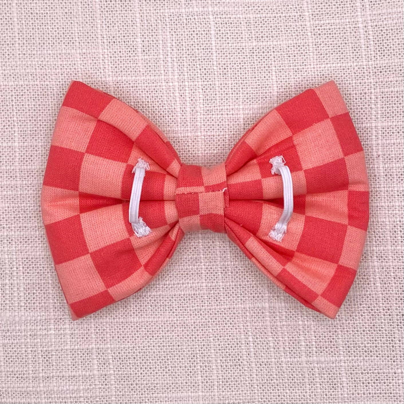 Pink Checkered Bow Tie