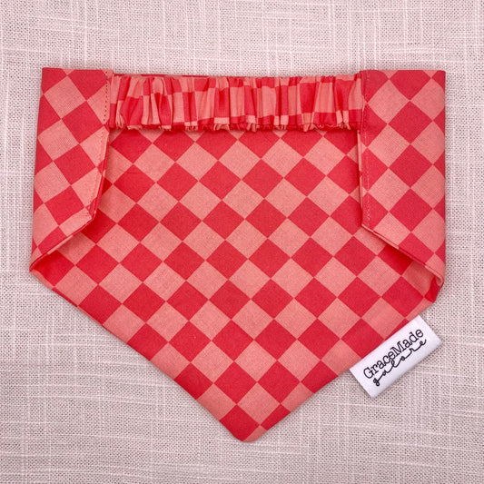 Pink Checkered Bandana