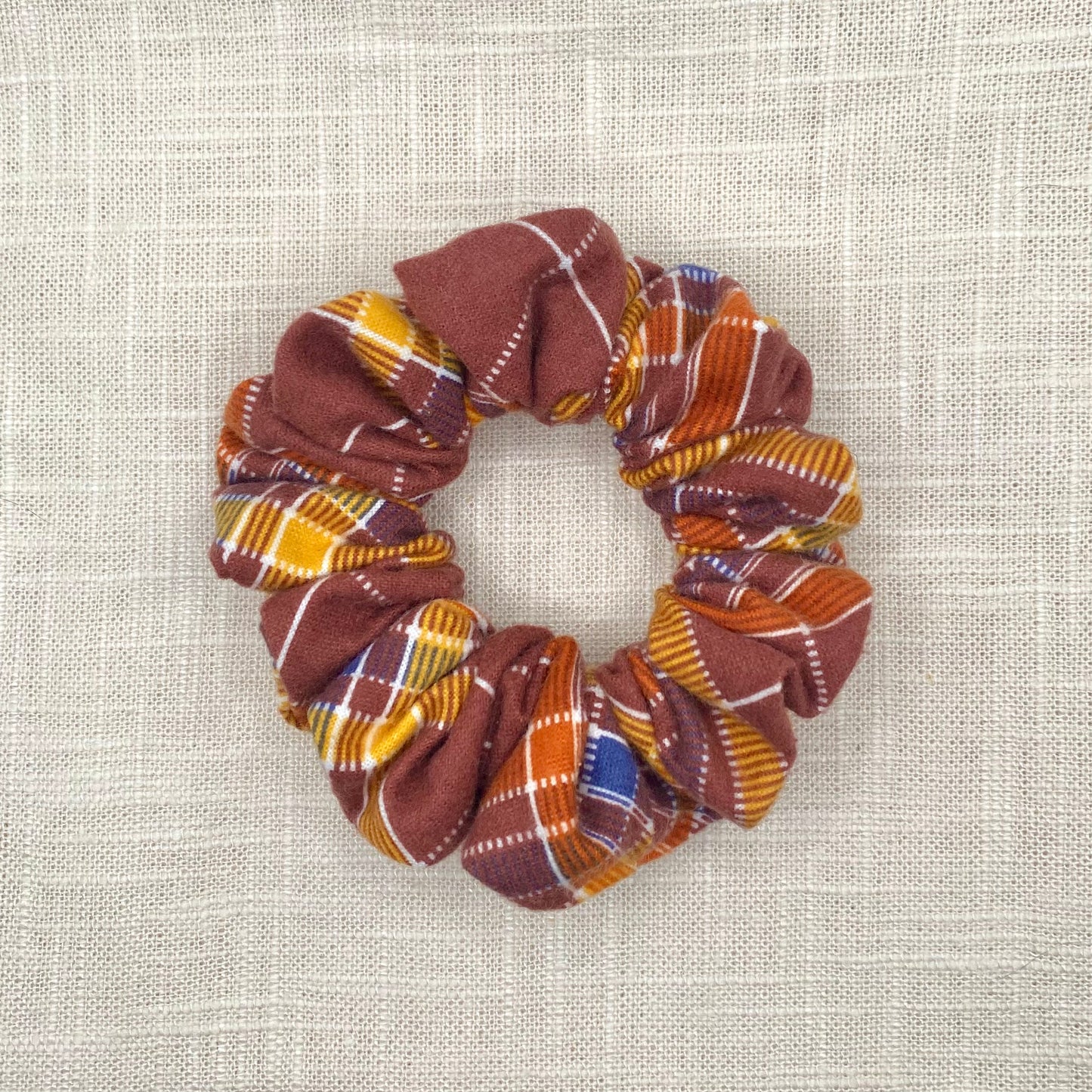 Maroon Flannel Scrunchie