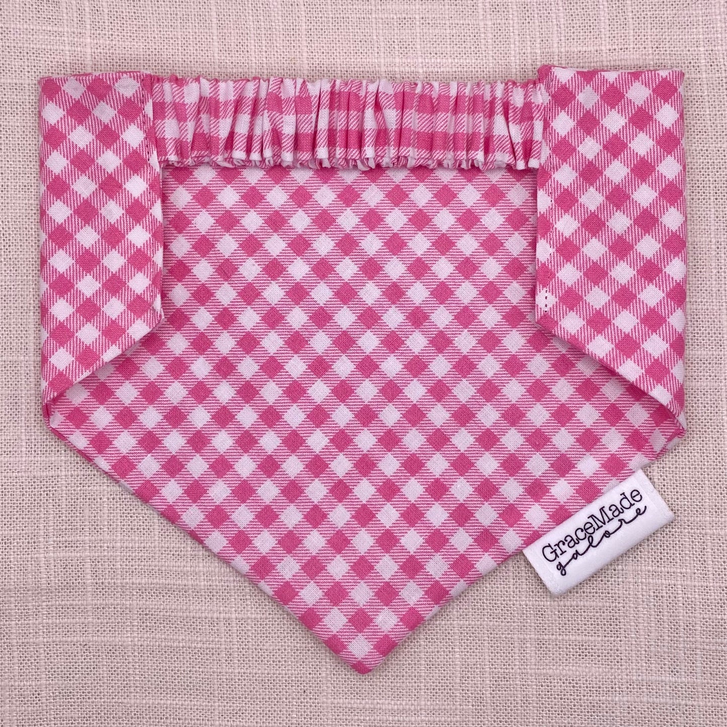 Pink Gingham Bandana