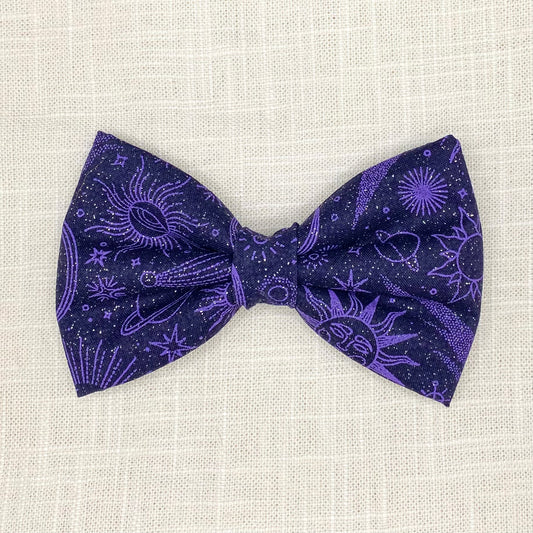 Glitter Purple Space Bow Tie
