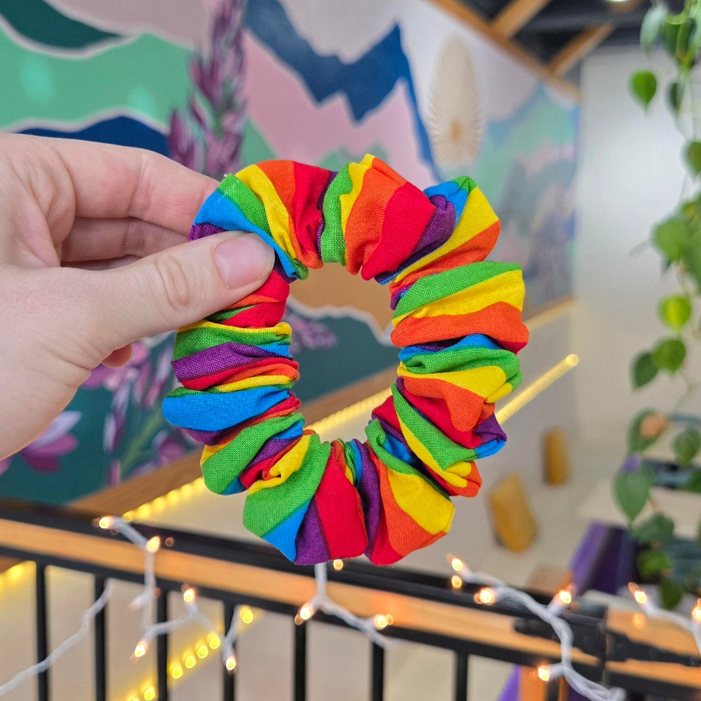 Rainbow Stripes Scrunchie