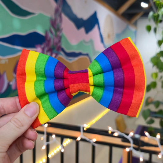 Rainbow Stripes Bow Tie