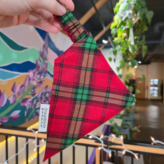 Shiny Christmas Plaid Bandana